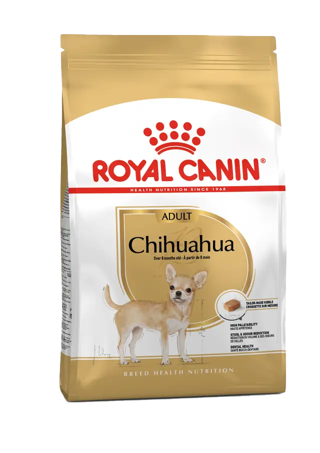 Royal Canin Chihuahua dog food packaging on a white background