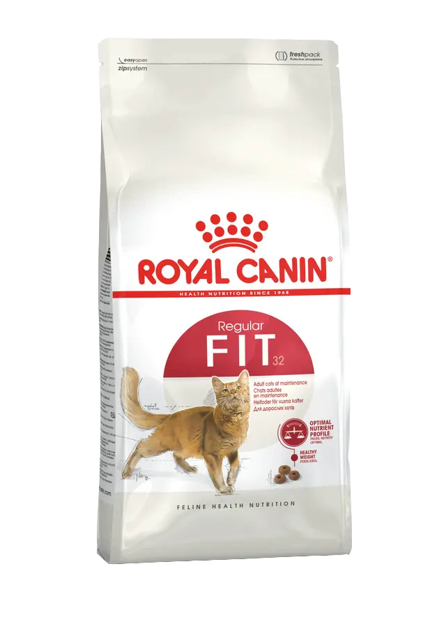 Royal Canin cat food package on a white background