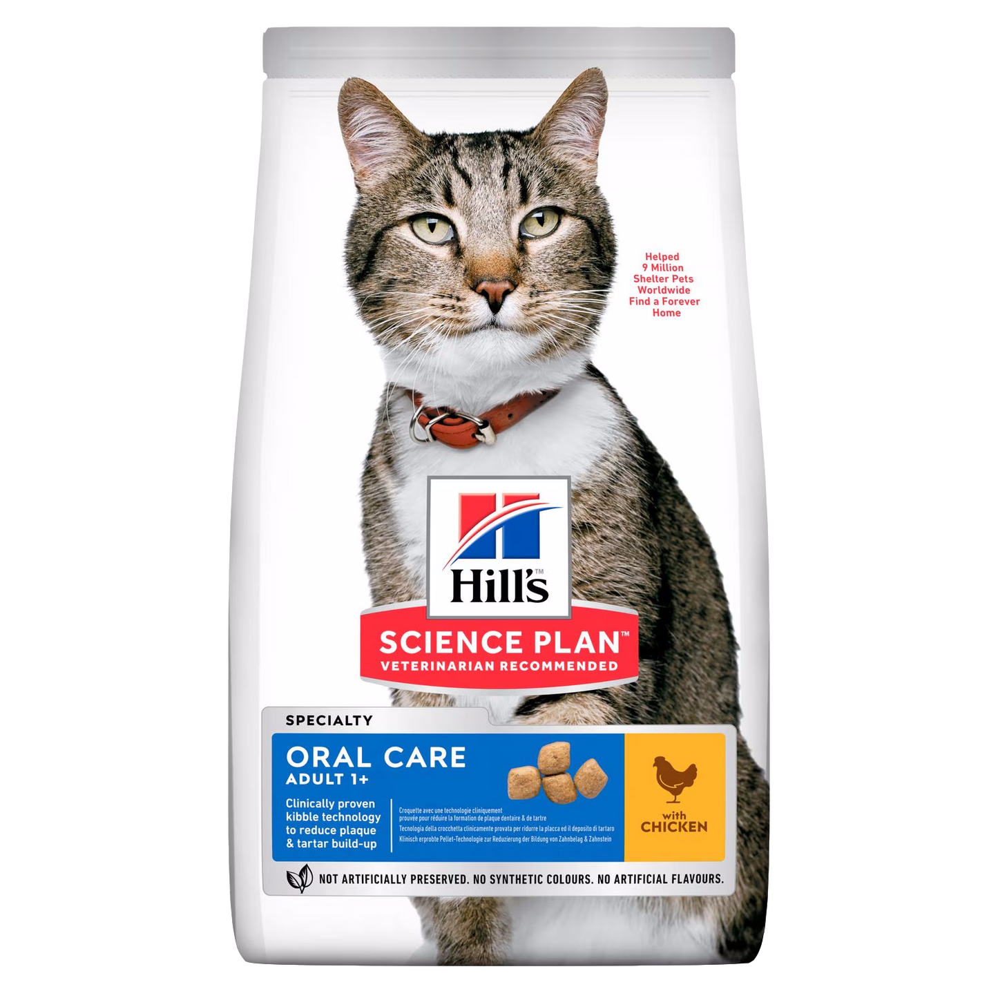 Hill's Science Plan cat food bag with a cat on the label