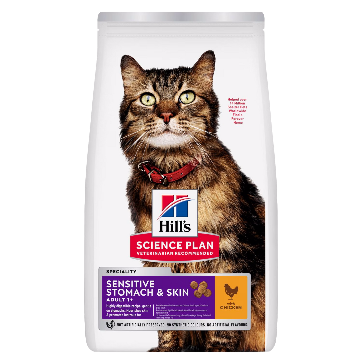 Hills Science Plan cat food bag with a cat on the label
