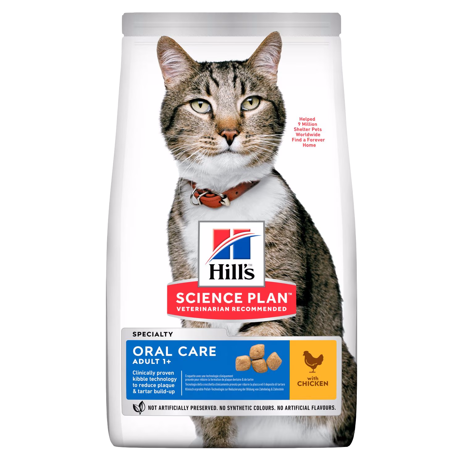 Hill's Science Plan cat food bag with a cat on the label