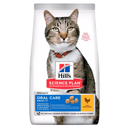 Hill's Science Plan cat food bag with a cat on the label