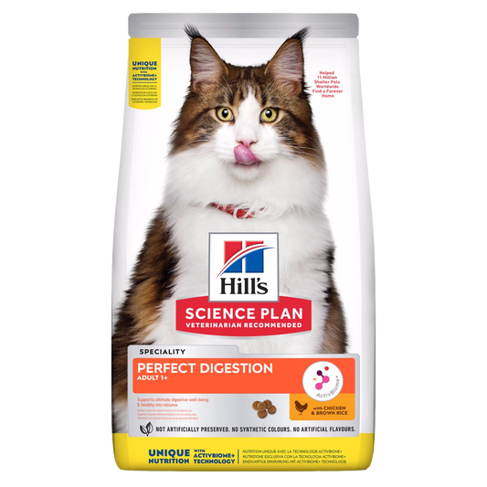 Bag of Hills' Science Plan cat food with a cat on the label