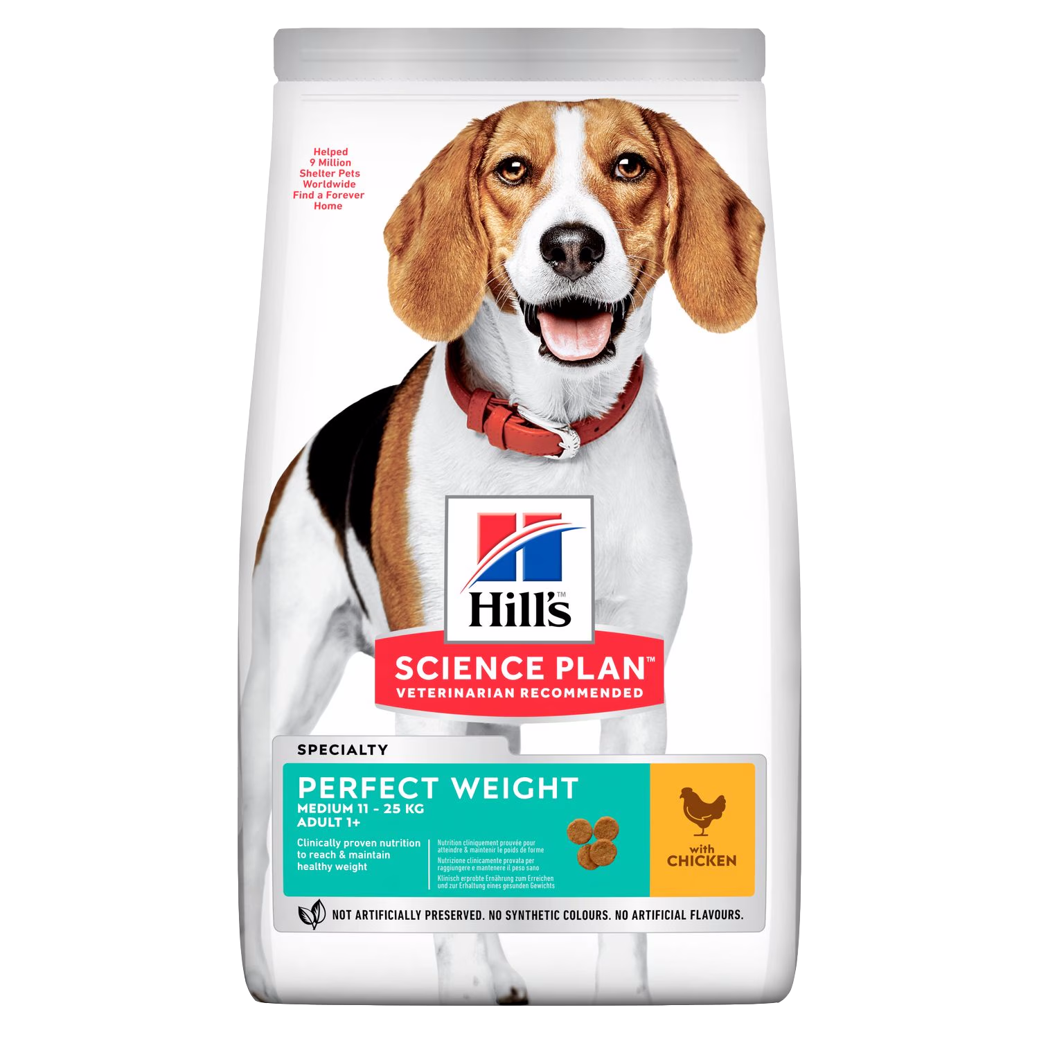 Hill's Science Plan dog food package with a beagle on the label