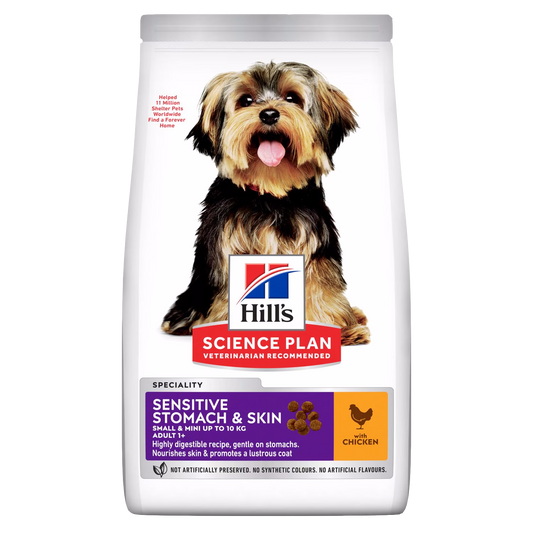 Hill's Science Plan dog food package with a dog on the label on a white background