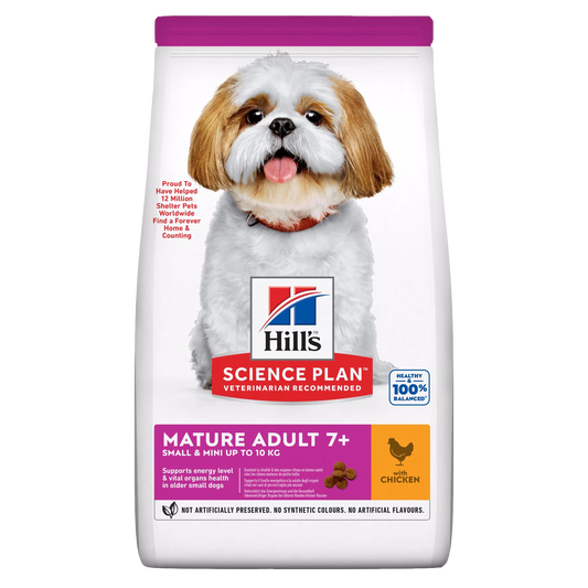 Dog food bag with a small dog on the label against a white background